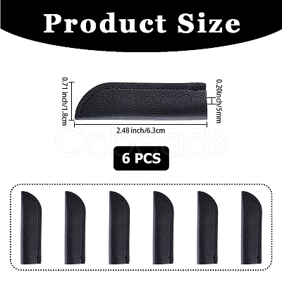 6Pcs PU Leather Pen Tip Protective Case AJEW-CL0002-24B-1