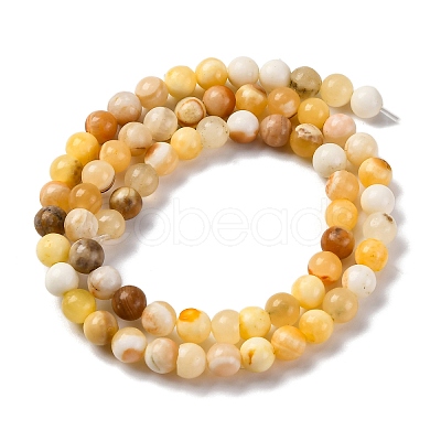 Natural Yellow Jade Beads Strands G-F591-17-6MM-1