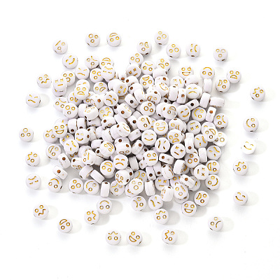 Opaque White Acrylic Beads MACR-YW0001-21A-1
