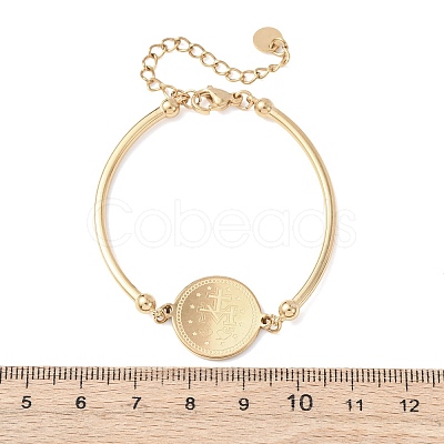 Religion 304 Stainless Steel Link Bracelets for Women LS-BJEW-F524-02B-G-1