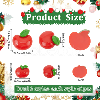 80Pcs 2 Styles Teachers' Day Resin Decoden Cabochons CRES-SC0002-86-1