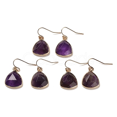 Natural Amethyst Dangle Earrings EJEW-G413-01C-G-1