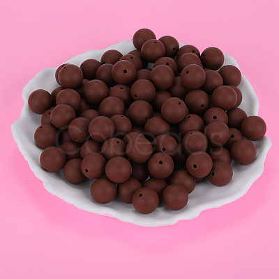 Round Silicone Focal Beads SI-JX0046A-128-1