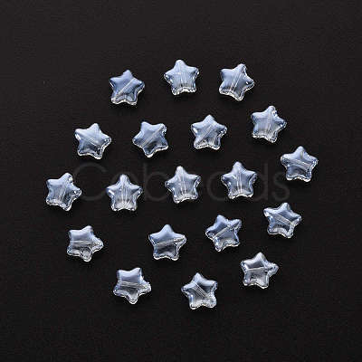 20Pcs Transparent Spray Painted Glass Beads GLAA-YW0001-14-1