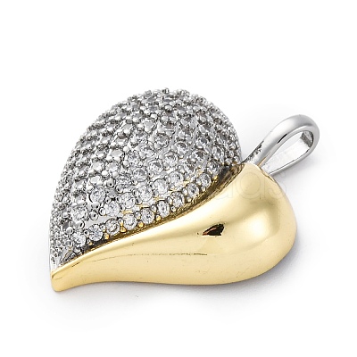 Brass Micro Pave Cubic Zirconia Pendants KK-S510-32GP-01-1