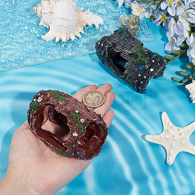 2Pcs 2 Colors Resin Stump Display Decorations DJEW-GF0001-87-1