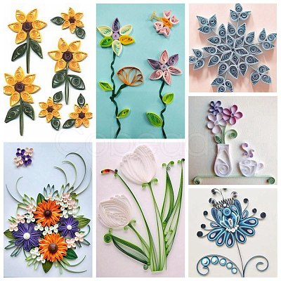 Rectangle 36 Colors Quilling Paper Strips DIY-R041-02-1