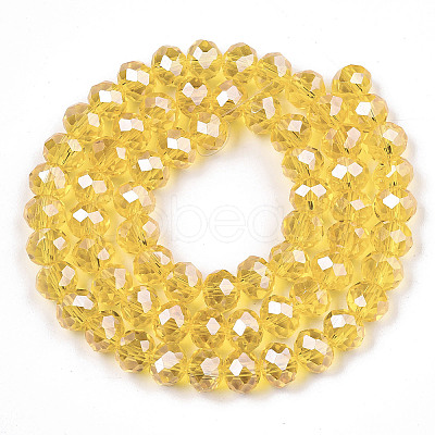 Electroplate Glass Beads Strands EGLA-A034-T1mm-A04-1