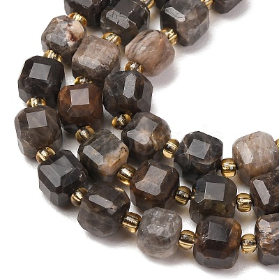 Natural Black Moonstone Beads Strands GG-CBAC972-A08-01-1