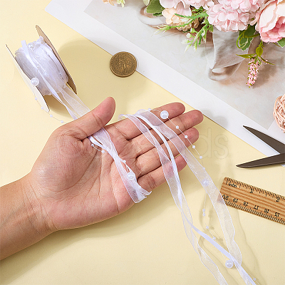 Polyester & Plastic Beads Ribbon OCOR-WH20012-61B-1