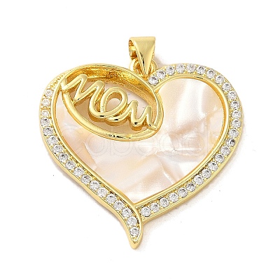 Mother's Day Brass Micro Pave Clear Cubic Zirconia Pendants FIND-Z041-21D-1