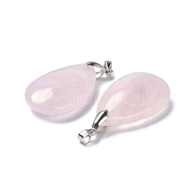 Natural Rose Quartz Pendants G-D084-01P-B15-1