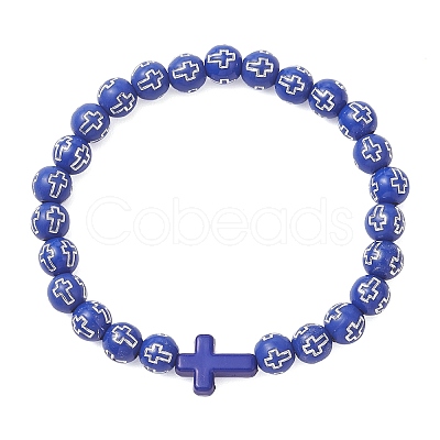 Acrylic Beaded Stretch Bracelets for Women Men BJEW-JB13400-1