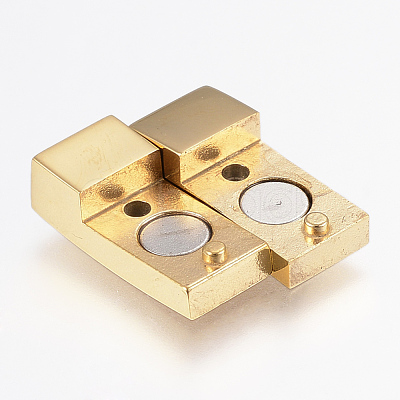 304 Stainless Steel Magnetic Clasps with Glue-in Ends STAS-F130-85G-1