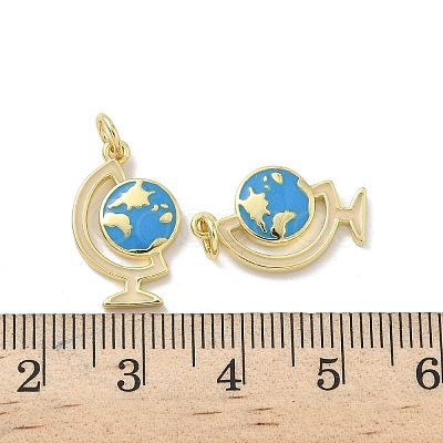 Brass Enamel Pendants KK-P325-28G-1