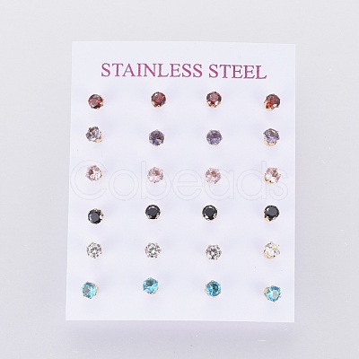 304 Stainless Steel Stud Earrings EJEW-I229-02G-A-1