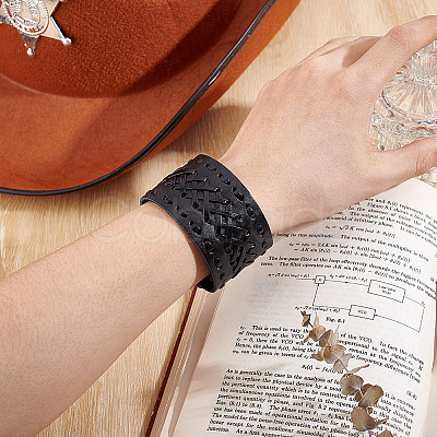 Braided Imitation Leather Cord Bracelets BJEW-WH0014-075B-1