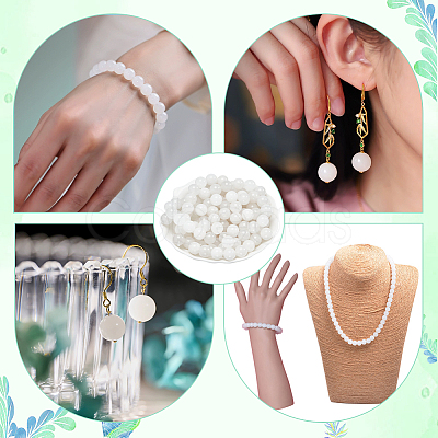 Round Natural White Jade Beads Strands G-NB0005-14A-1