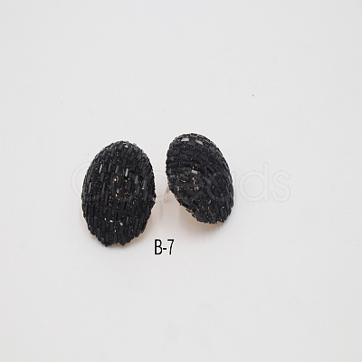 Alloy Rhinestone Half Round Stud Earrings FS-WGCEA49-09-1