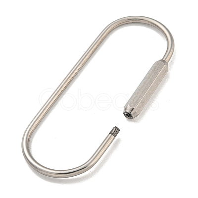 Non-Tarnish 304 Stainless Steel Screw Carabiner Lock Charms STAS-C092-05A-P-1