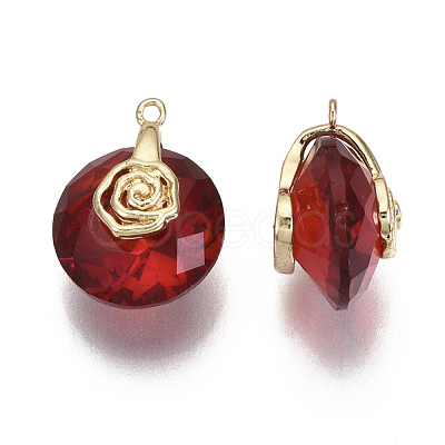Valentine's Day Glass Pendants X-GLAA-N038-003G-1