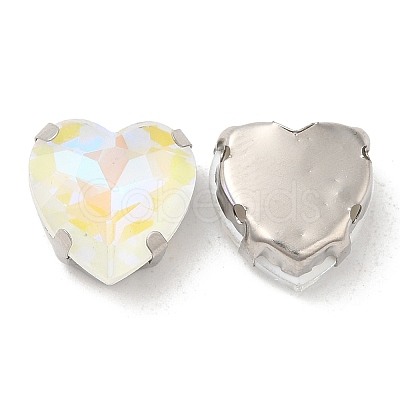 Mocha Fluorescent(MI) Heart Sew on Rhinestone GGLA-C001-01A-P05-1