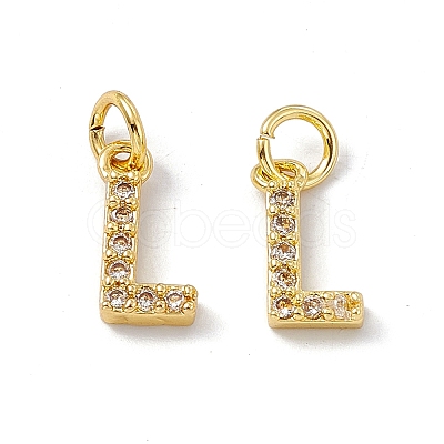 Real 18K Gold Plated Brass Micro Pave Clear Cubic Zirconia Charms KK-E068-VB452-L-1