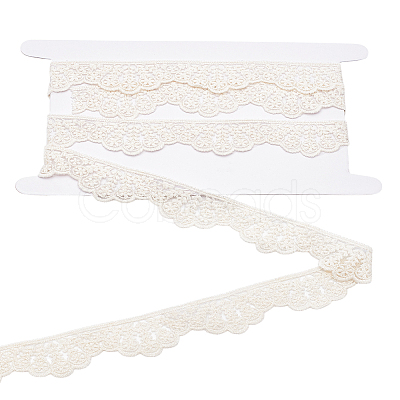 2 Yards Shell Shaped Cotton Hollow Flower Lace Trim OCOR-LP0001-12-1