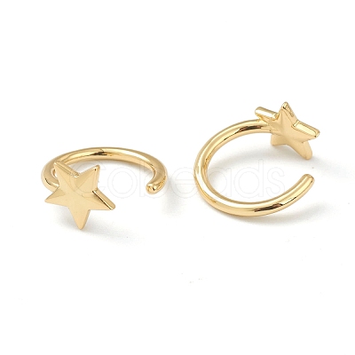 Brass Cuff Earrings EJEW-L234-032G-1