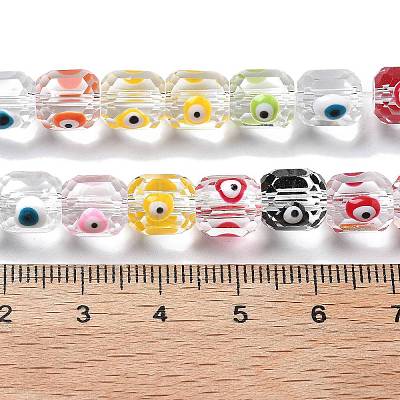 Handmade Evil Eye Lampwork Beads Strands LAMP-F035-15B-1