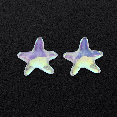 Translucent Electroplated Glass Cabochons EGLA-T026-004-1