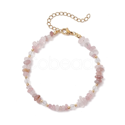 Natural Quartz Chip Beaded Bracelets for Women BJEW-JB11742-01-1