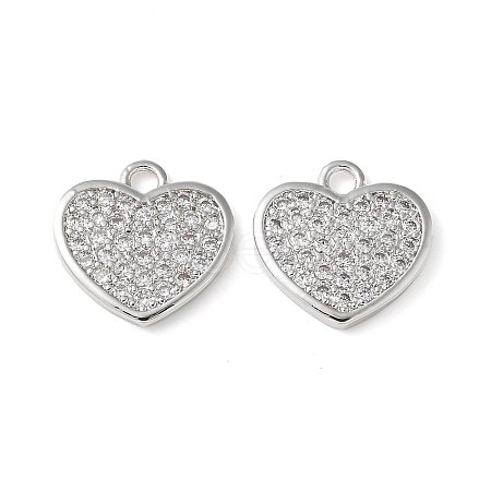 Brass Micro Pave Cubic Zirconia Charms KK-C086-07P-1