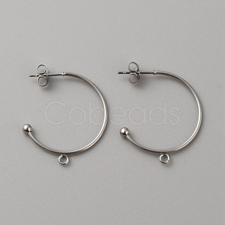 304 Stainless Steel Stud Earring Findings X1-STAS-TAC0017-02D-1