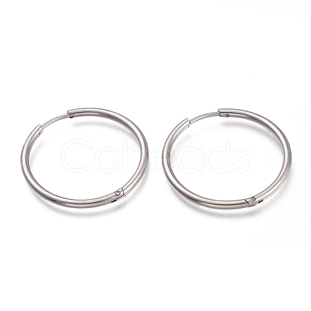 Non-Tarnish 304 Stainless Steel Huggie Hoop Earrings EJEW-L256-02F-P-1