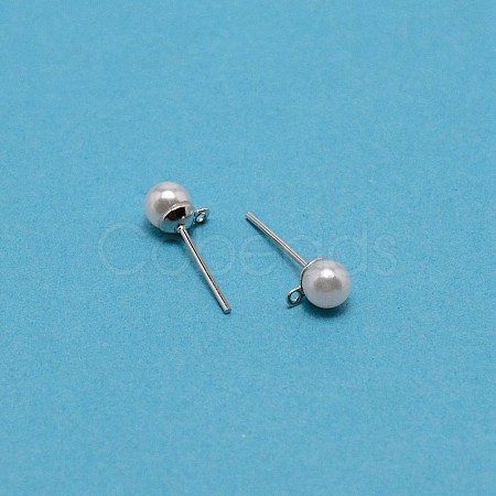 Iron Stud Earring Findings STAS-WH0029-02A-02-1-1