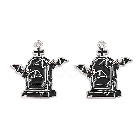 Alloy with Black Enamel Pendants AL-CBA2919-02P-04-1