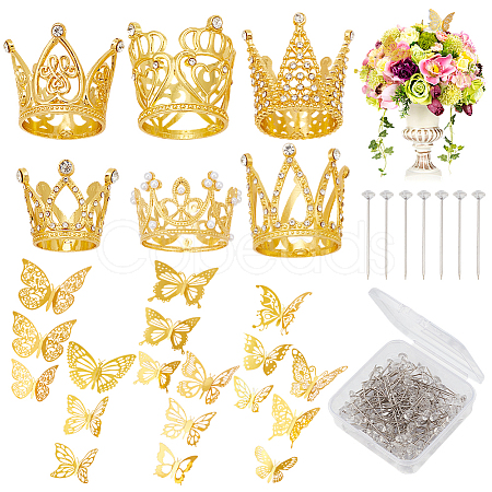 Alloy Rhinstone Crowns Cake Topper DIY-AN0001-30-1