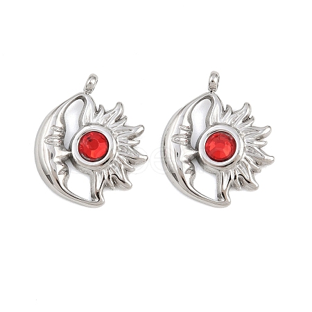 304 Stainless Steel Rhinestone Pendants STAS-Z166-24P-01-1