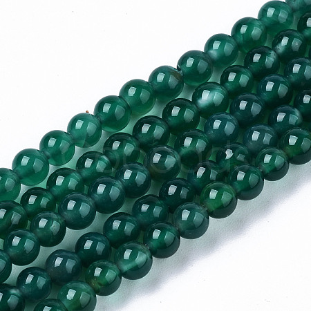 Natural Green Onyx Agate Beads Strands X-G-S359-233-1