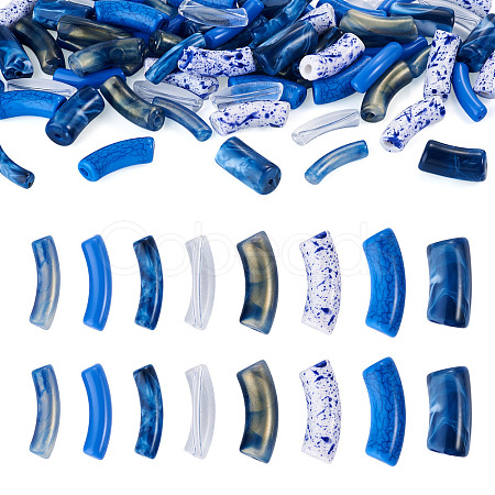 80Pcs 8 Styles Mixed Styles Acrylic Beads Sets MACR-TA0002-99A-1