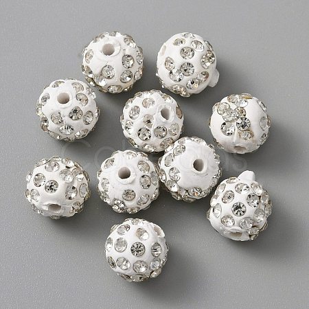 Handmade Polymer Clay Rhinestone Beads CLAY-WH0010-01A-1