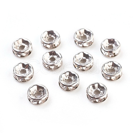Brass Rhinestone Spacer Beads X-RB-A014-Z6mm-01P-1