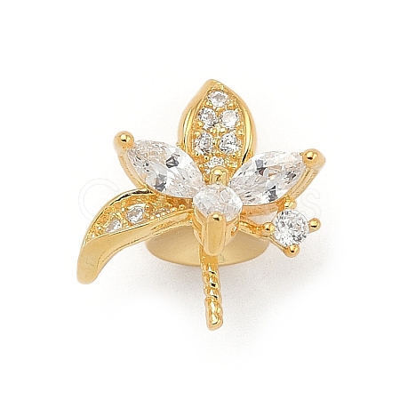 925 Sterling Silver Pave Clear Cubic Zirconia Flower Pendant Bails STER-P068-05G-1