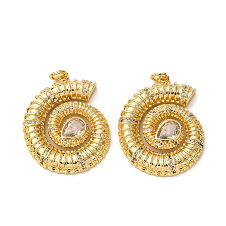 Brass Micro Pave Cubic Zirconia Pendants KK-A271-02A-G-1