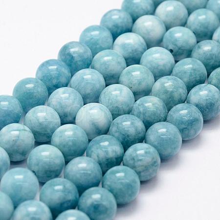 Natural White Jade Imitation Amazonite Beads Strands G-F364-16-8mm-1