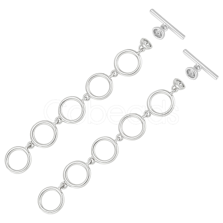 2Pcs Brass Toggle Clasps KK-BC0014-78P-1