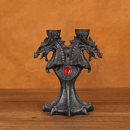 Halloween Theme Resin Candle Holder DARK-PW0001-093E-1