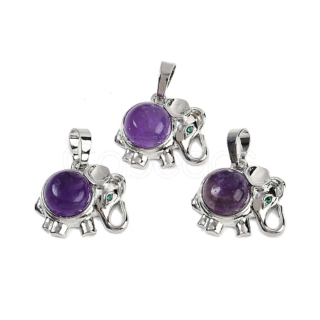 Natural Amethyst Pendants G-I374-A-P15-1