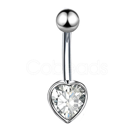 Clear Cubic Zirconia Belly Button Rings WG9960A-12-1